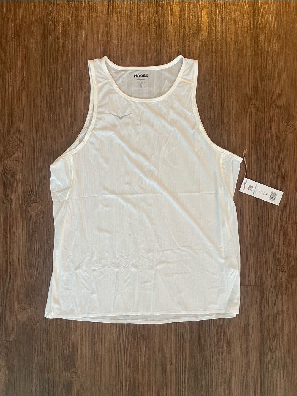 Hoka One One White Performance Tank Top